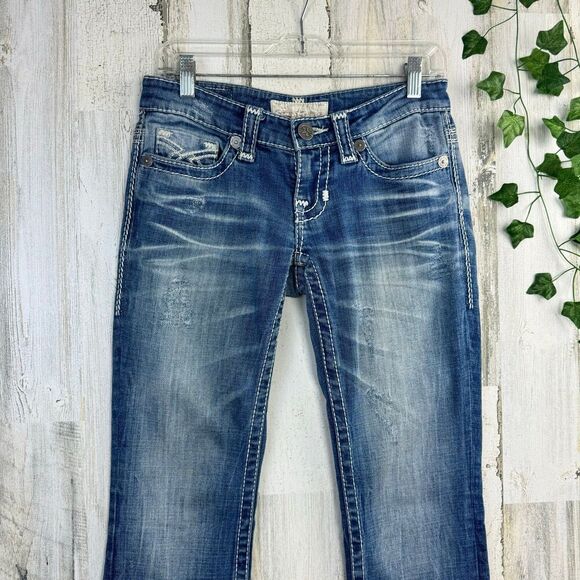 Big Star Womens Jeans Liv Bootcut 26R with Stretch Low Rise Medium Wash - Picture 3 of 11